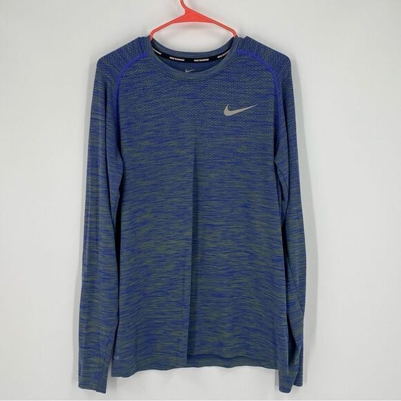 Nike Running Women’s Long Sleeve Crew Neck Heather Blue Color size L - Picture 1 of 3